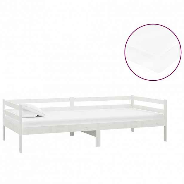vidaXL Válenda s matrací 90 x 200 cm bílá masivní borové dřevo