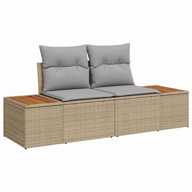 vidaXL Zahradní sofa Béžová 184 x 62 x 85cm polyratan