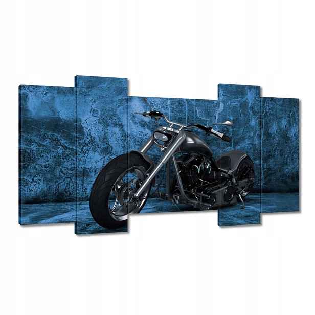 Obrazy 120x65 Modrá stěna Chopper