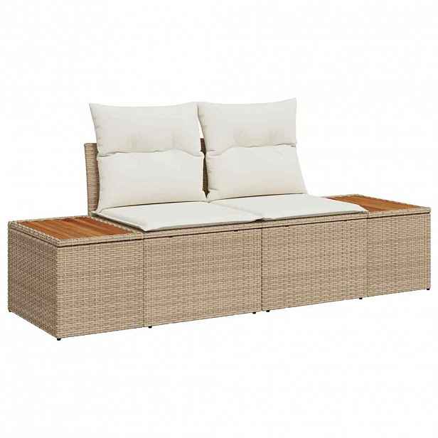 vidaXL Zahradní sofa Béžová 184 x 62 x 85cm polyratan