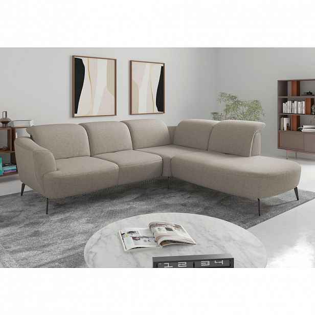 Sit & More ROHOVÁ SEDAČKA, textil, šedohnědá