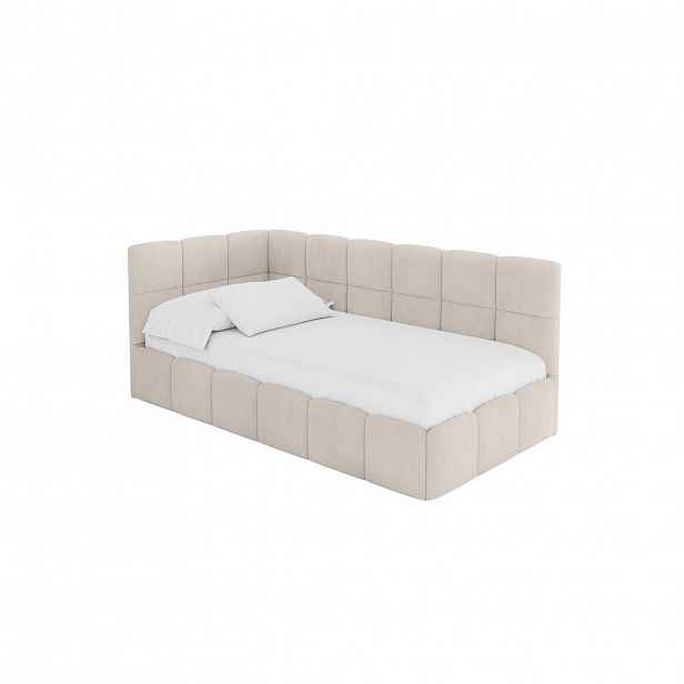 ALTDECOR JEDNOLŮŽKOVÁ POSTEL pro mládež s úložným prostorem vpravo, s matrací - LIVY 100x200 béžová
