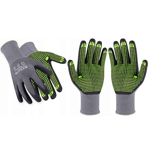 Nylonové rukavice Nitrile Flex Dots 9“ Stalco Perfect S093276319