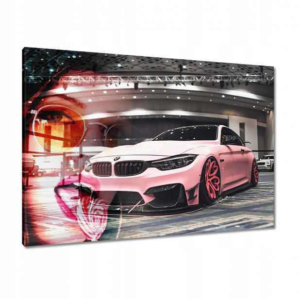 Obrazy 100x70 Růžové Bmw Auto Laski