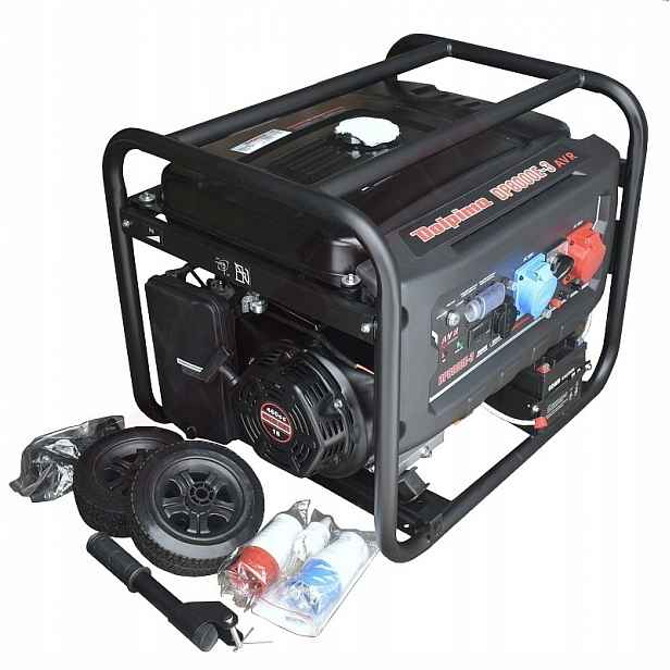 Přenosný třífázový generátor Dolpima 8500 W benzín Avr