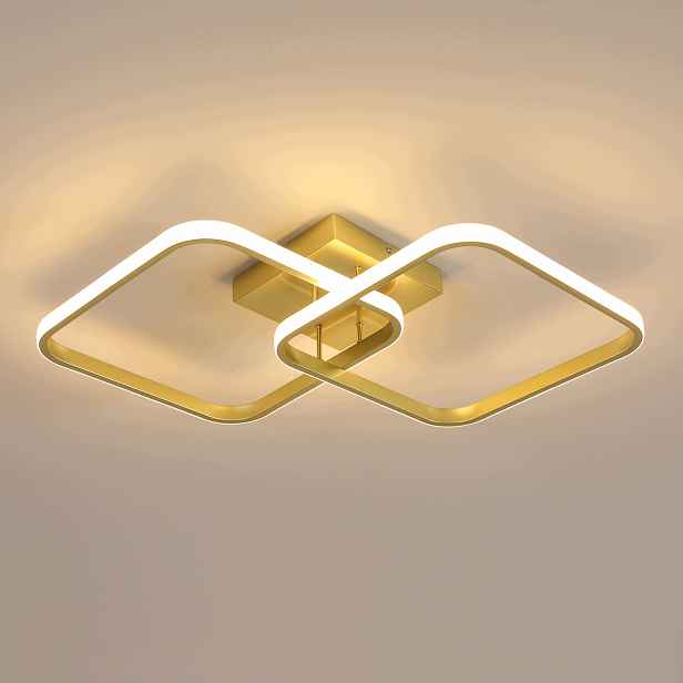 Stropní svítidlo zlaté závěsné Led lustr moderní do obývacího pokoje 3000K 42W