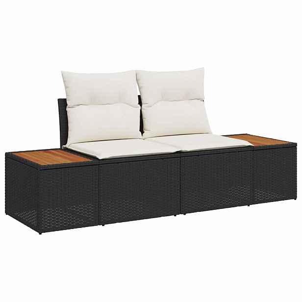 vidaXL Zahradní sofa Černá 184 x 62 x 85cm polyratan