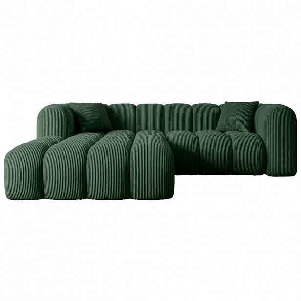 ALTDECOR ROHOVÁ SEDACÍ SOUPRAVA s otomanem vlevo OLEA-L1 – 231 × 173 × 74 cm, zelená