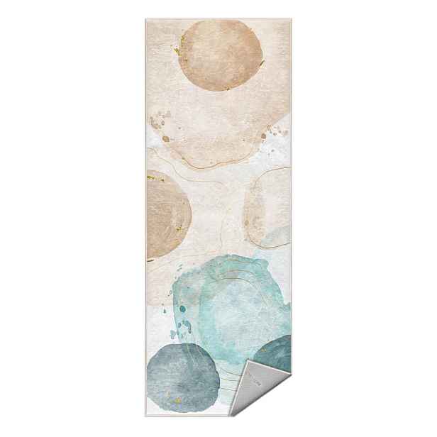 Krémovo-tyrkysový pratelný běhoun 80x200 cm Puddle – Mila Home