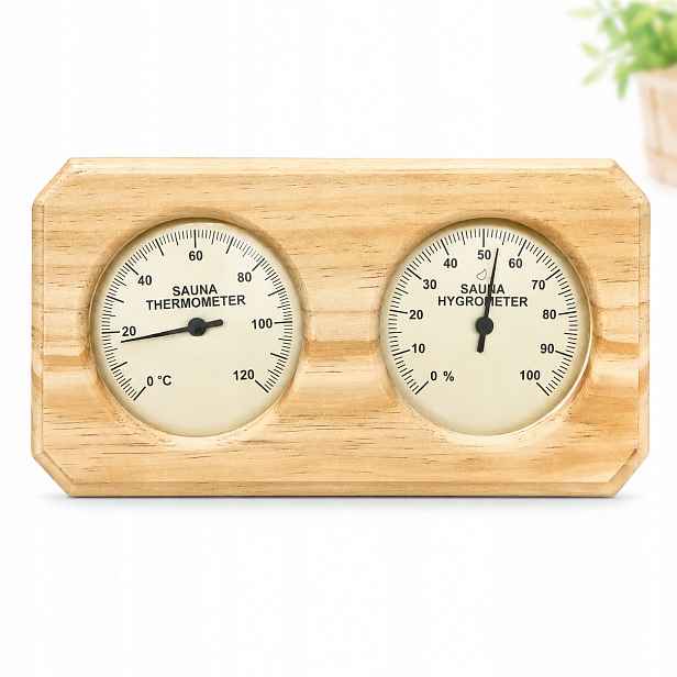 Termohygrometr do sauny Dřevěný 27x16 Teploměr Vlhkoměr