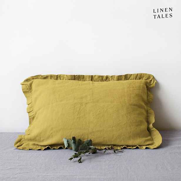 Lněný povlak na polštář 40x60 cm Lemon Curry – Linen Tales