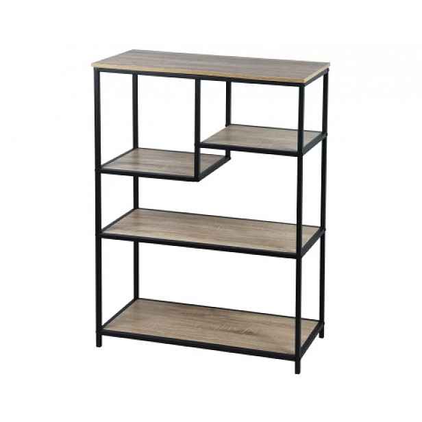Regál Alessandro, 75 cm, černý/dub sonoma