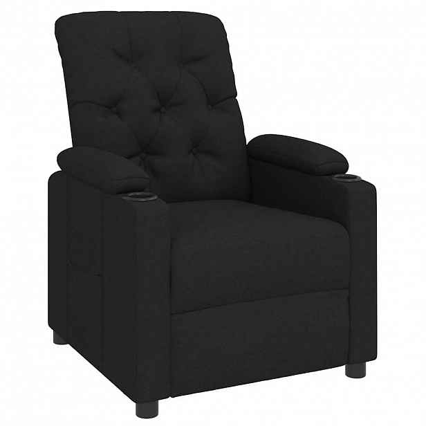 vidaXL Polohovací křeslo černé textil