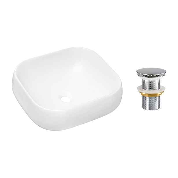Comad Sada keramického umyvadla na desku a výpusti Nika 45 cm bílá