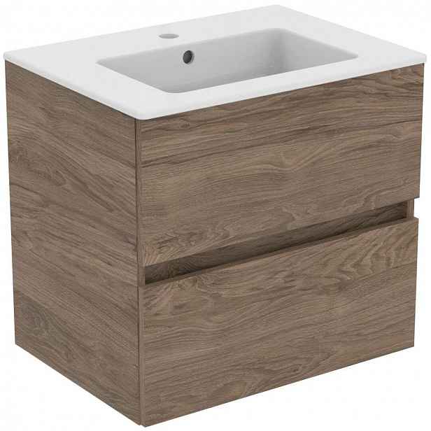 Ideal Standard Eurovit - Skříňka s umyvadlem, 55x60x44 cm, 2 zásuvky, ořech R0572Y9