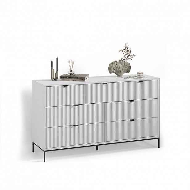 Livinity® PŘÍBORNÍK Aterno Bílá 42 x 81 cm se 7 zásuvkami