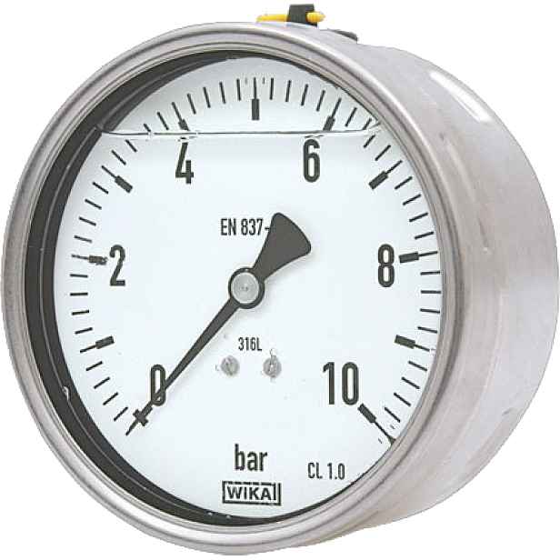 Manometr otřesuvzdorný zadní 63 mm 1/4" 0–1,6 bar