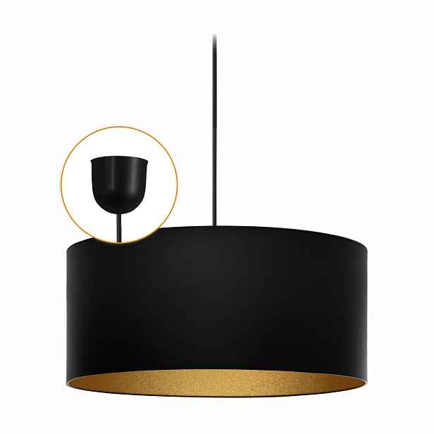 Závěsná lampa Cerlux Černá Zlatá s matným stínítkem 35 cm Klosz 1x E27