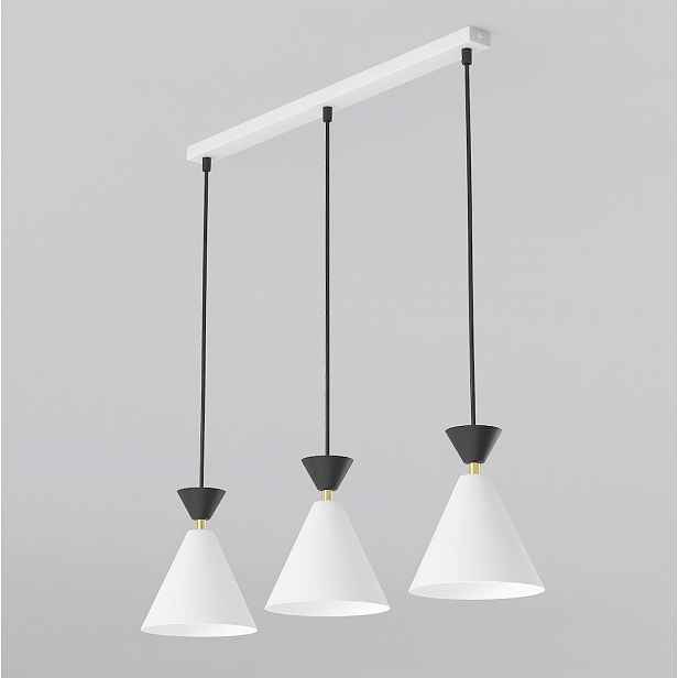 Závěsná lampa Klever 3 bílo-černá, 3xE14, délka 140 cm