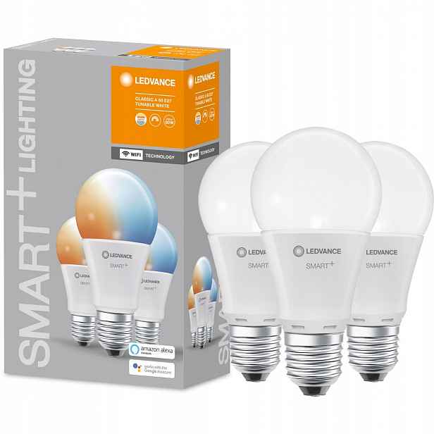 3x Inteligentní stmívatelná Led žárovka E27 9W Cct DIM Smart WiFi Ledvance