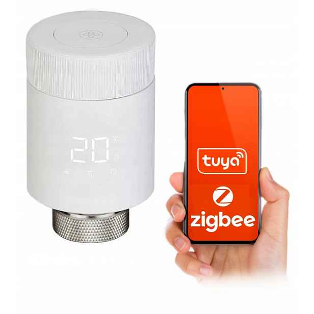 Inteligentní radiátorová hlavice Termostat Ventil LCD Smart Home Tuya Zigbee