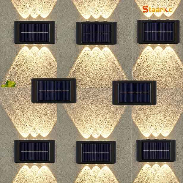 TEMU STAARICC 4/6/8 ks, LED solární nástěnné světlo, venkovní atmosférické osvětlení, venkovní nástěnné dekorativní světlo, vhodné pro venkovní