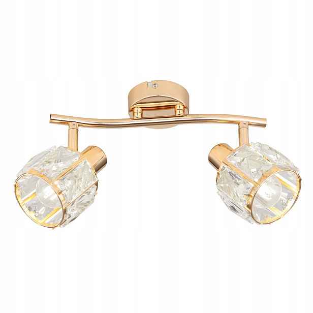 Stropní svítidlo glamour růžové zlato křišťály 2xE14 40W Dubai Candellux