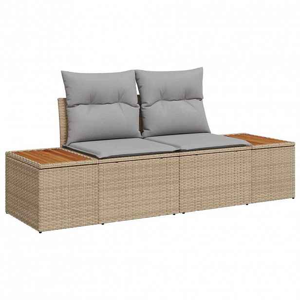 vidaXL Zahradní sofa Béžová 184 x 62 x 85cm polyratan