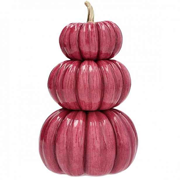 Figurka Dýně 3 ks Fialová Na Halloween Podzimní Dekorace 26 cm Vysoká