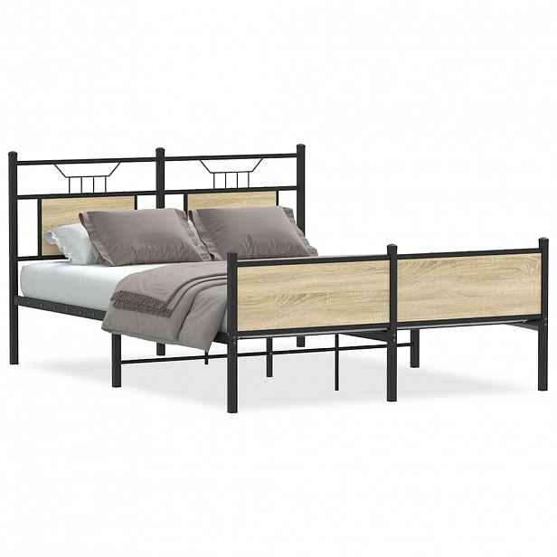 vidaXL Rám postele bez matrace dub sonoma 140x190 cm kompozitní dřevo