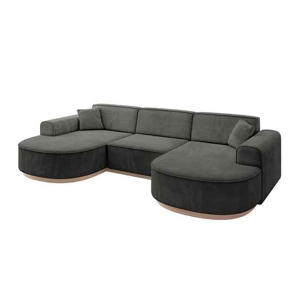 ALTDECOR SEDACÍ SOUPRAVA ve tvaru U MARI-U1-v1 303x171x83 Tmavě šedá Velur