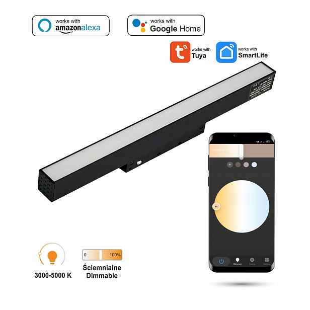 Lineární Led reflektor 2.4GHZ Flood 10W pro kolejnice Smart Track 48VDC