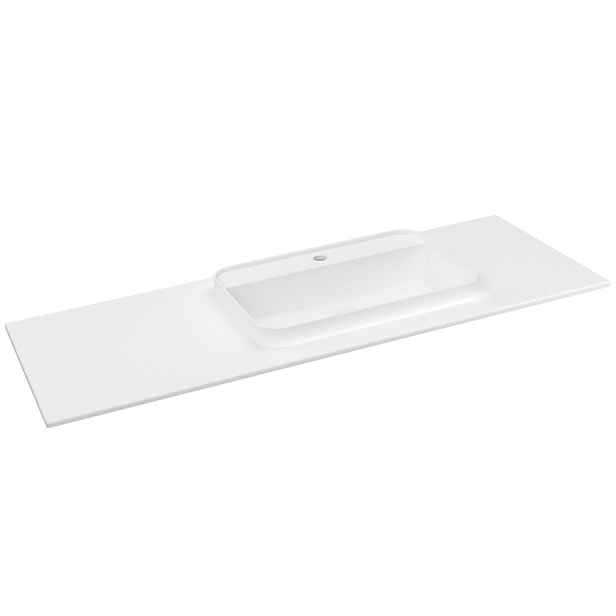 Sapho BRAHEA umyvadlo 131,6x51,5cm (20+110), rockstone, pravé, bílá mat