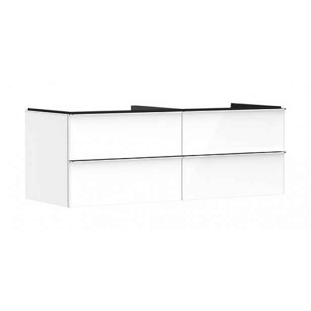 Skříňka pod umyvadlo pod desku Hansgrohe Xelu Q 136x49,5x55 cm bílá lesklá 54086000