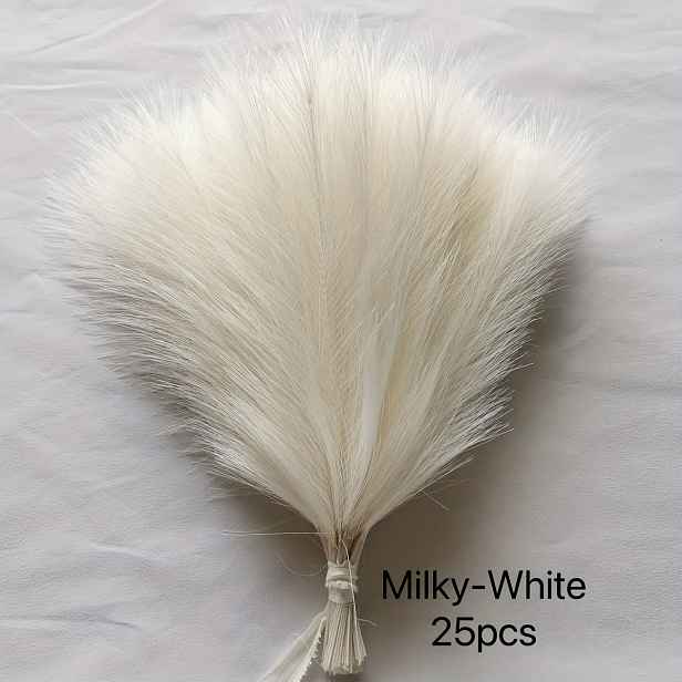 TEMU Balení 25 ks Umělé Květiny, Umělá Tráva Pampas 42 cm, Bílá Série