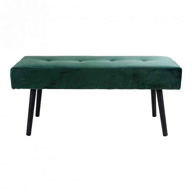 Tmavě zelená sametová lavice loomi.design Skiby
