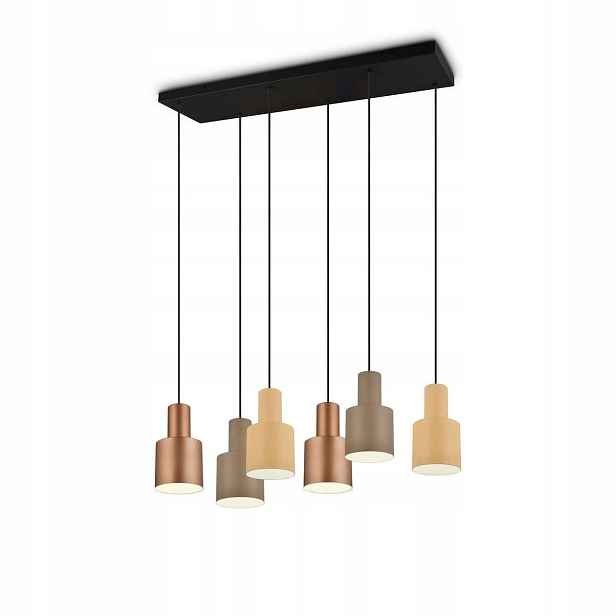 Závěsná lampa Elior 6x40W E27 Nastavitelná výška 85 cm Kov Šedá Trio