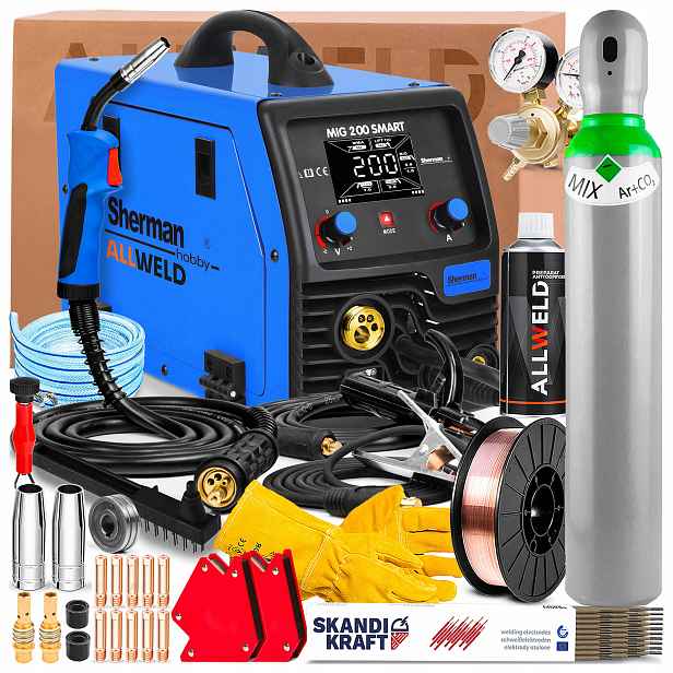Poloautomatický Invertor Sherman Mig 200 Smart 230V 200A Synergie Mma Tig Lift