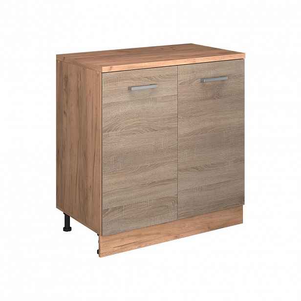 Vicco KUCHYŇSKÁ SKŘÍŇKA POD ŠIKMOU STŘECHU R-Line, Sonoma, 80 cm bez šikminy se 2 dveřmi