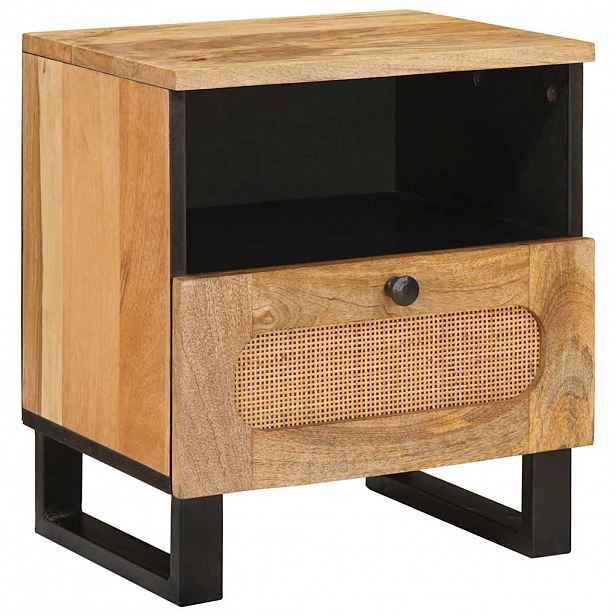 vidaXL Noční skříňka Přírodní 40 x 33 x 46 cm Masivní mangové dřevo