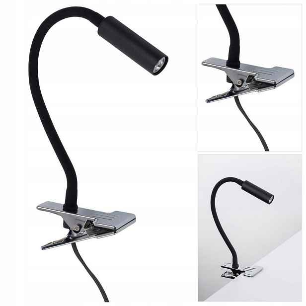 Klip na psací stůl Lagos černý, moderní forma v dětském pokoji Tk Lighting