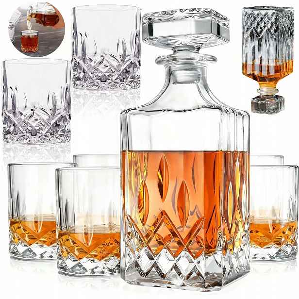 Sada Karafka 6 Sklenic Na Whisky Dárek K Narozeninám Svatba Výročí Svědků