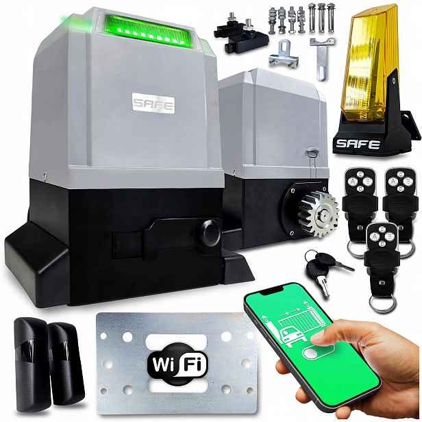 Set Pohon Pro Posuvnou Bránu 800 kg 3 ovladače lampa Wifi pohon Led