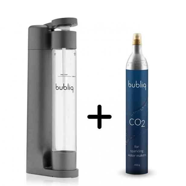 Výrobník sody bubliq  matná šedá Varianta: s bombičkou CO2 450 g (85 l)