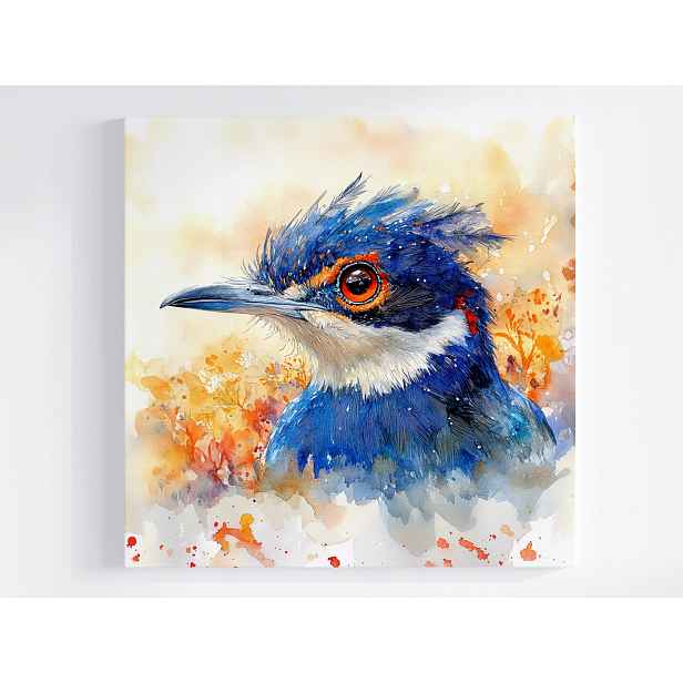 Obraz Na Plátně Canvas Modrý Pták Akvarel Příroda Umění 50x50