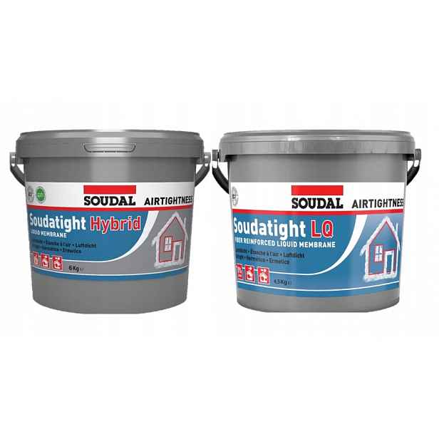 Set Soudal Soudatight Hybrid 6 kg Lq 4,5 kg Šedá Vzduchotěsná montáž