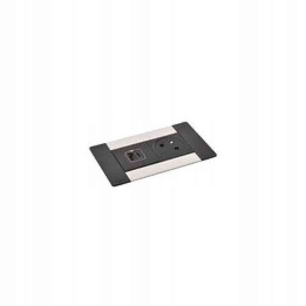Stolní zásuvka 2P+Z/USB Metal Legrand 654776