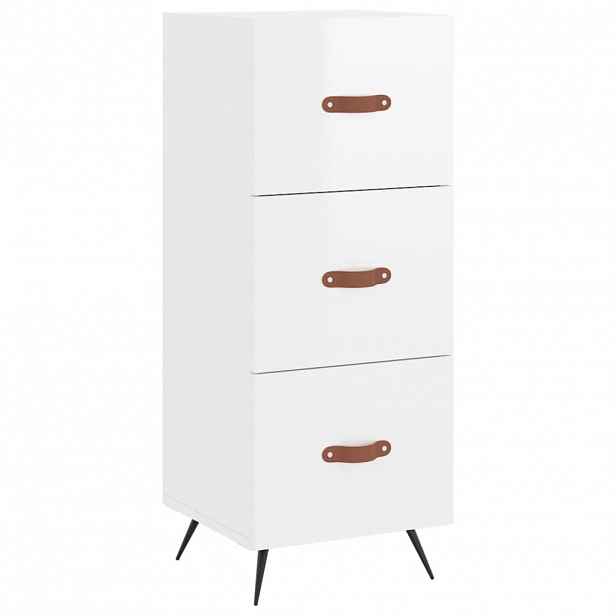 vidaXL Příborník bílý s vysokým leskem 34,5x34x90 cm kompozitní dřevo
