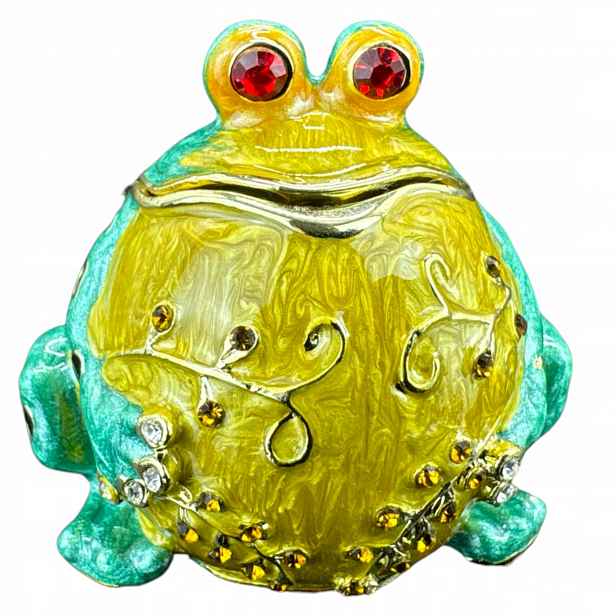 Figurka Soška Sedící Žába Krabička styl Faberge P23089C