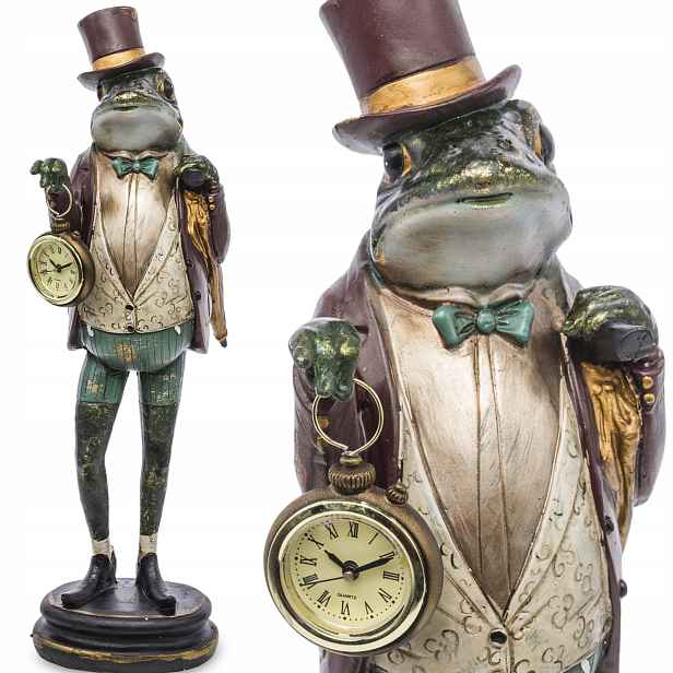 Hodinky Figurka Pierrot žába žabka s hodinkami